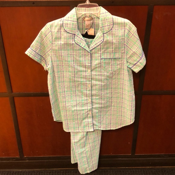 Women’s Poly Cotton Short Sleeve Two Piece Set - Picture 1 of 4